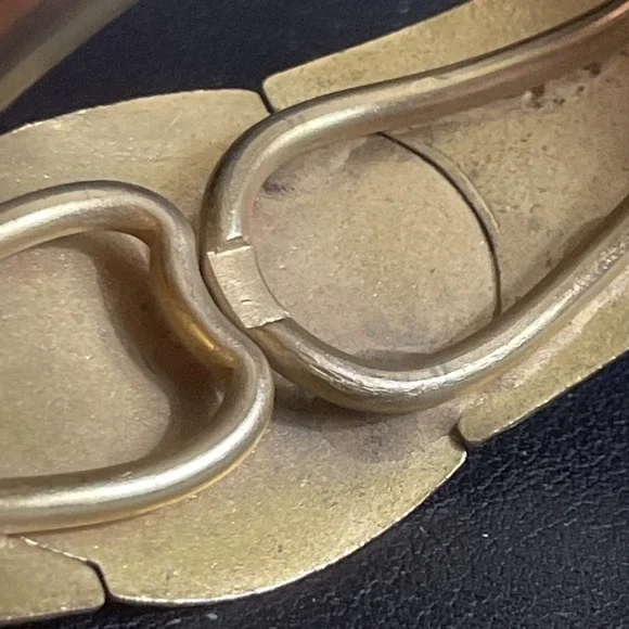 Vintage Cloisonne Hinged Bracelet Bangle Panda Floral Calla Lily Gold Tone - Picture 11 of 15